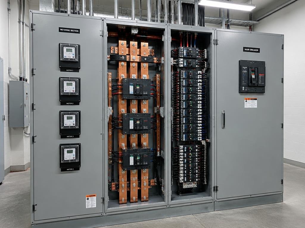 Painel elétrico de medição de grande porte